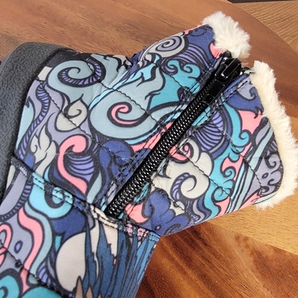 Raad Shop Colorful Japanese Eagle Tattoo Winter Zip Boots Size 7 - Picture 11 of 15